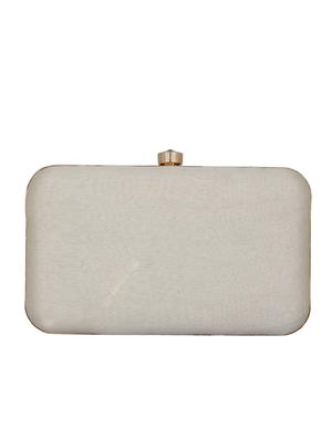 white faux silk box clutch - 16764066 - Standard Image - 2