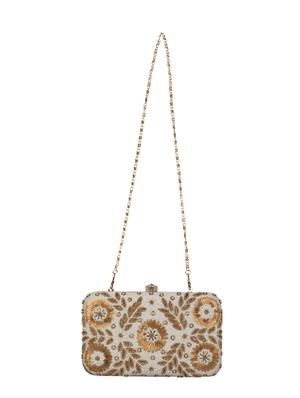 white faux silk box clutch - 16764066 - Standard Image - 5