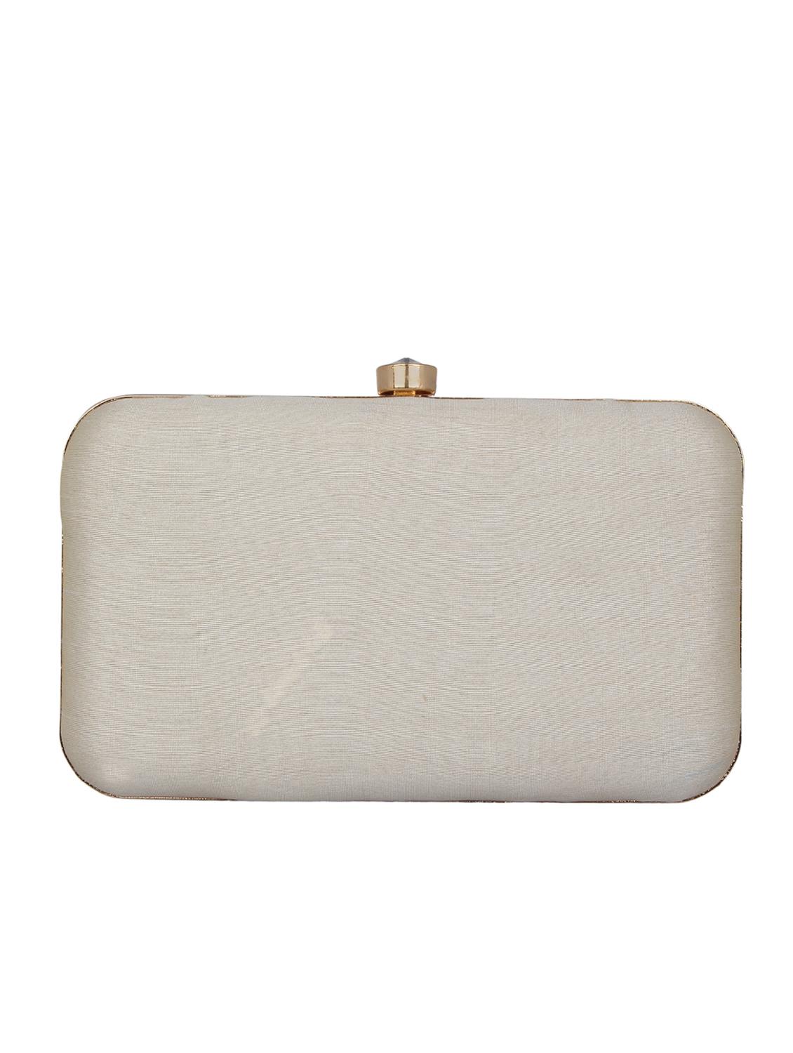 white faux silk box clutch - 16764066 - Zoom Image - 2