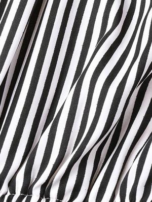 tie front striped romper - 16764130 - Standard Image - 5