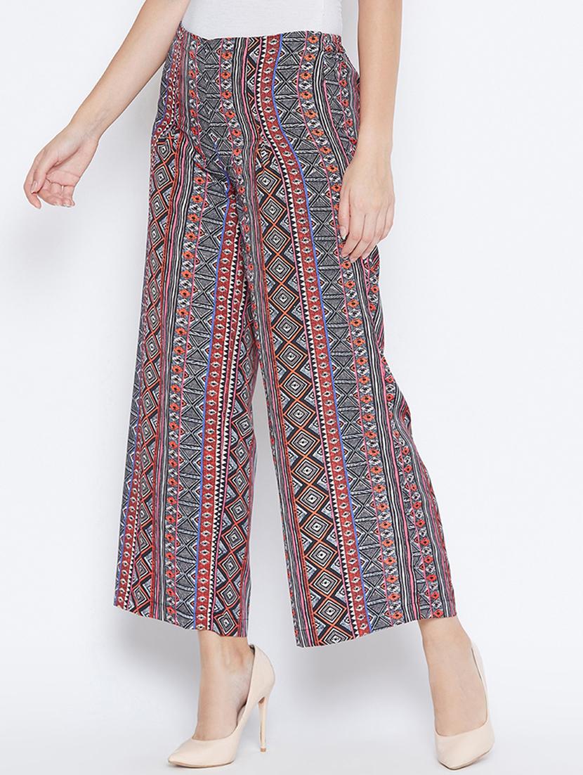 high rise abstract print trouser - 16764346 - Zoom Image - 2