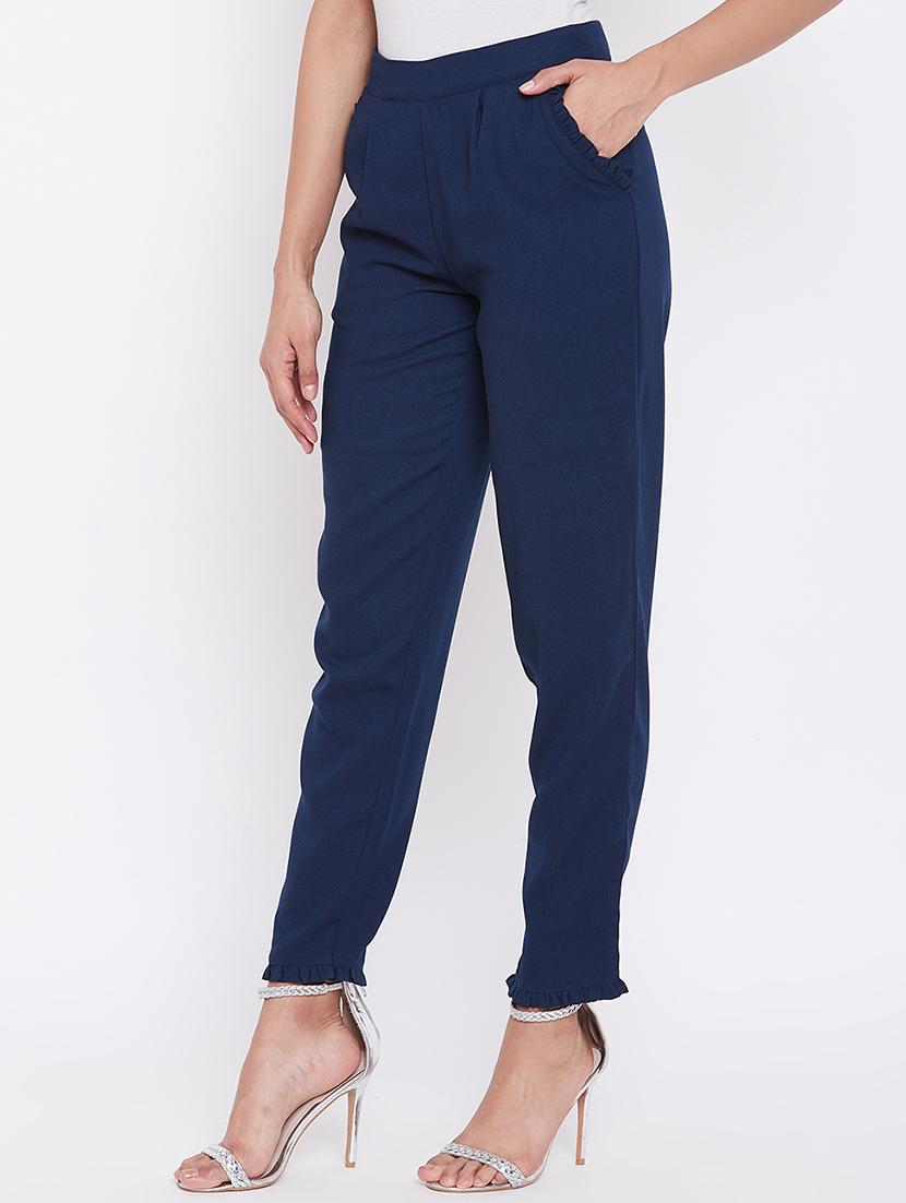 high rise pleated hem trouser - 16764365 - Zoom Image - 2