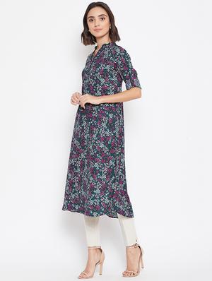 roll up sleeved floral tunic - 16764564 - Standard Image - 2