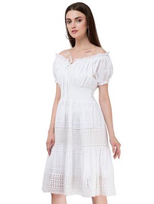 off shoulder ruched a-line dress - 16764671 - Standard Image - 2