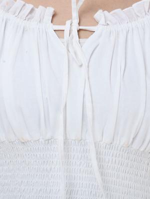 off shoulder ruched a-line dress - 16764671 - Standard Image - 5