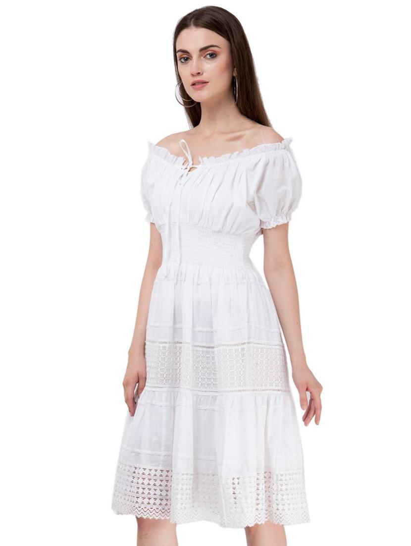 off shoulder ruched a-line dress - 16764671 - Zoom Image - 2