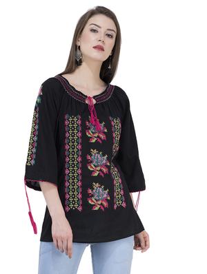 tie knot embroidered tunic - 16764678 - Standard Image - 2