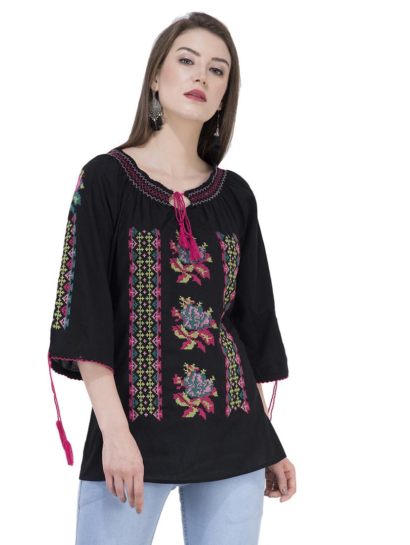 tie knot embroidered tunic - 16764678 - Zoom Image - 2