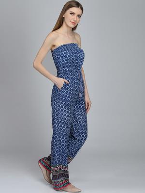 cut out detail printed tube jumpsuit - 16764730 - Standard Image - 2