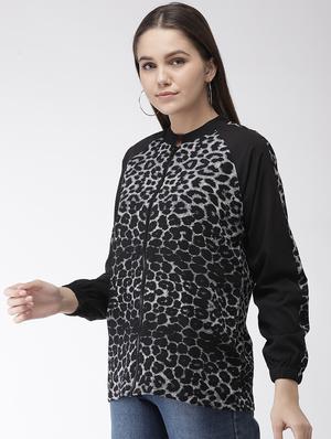 raglan sleeved animal print jacket - 16765255 - Standard Image - 2