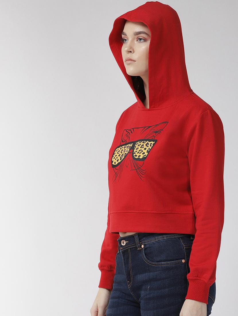 long sleeved quirky print crop sweatshirt - 16765269 - Zoom Image - 2