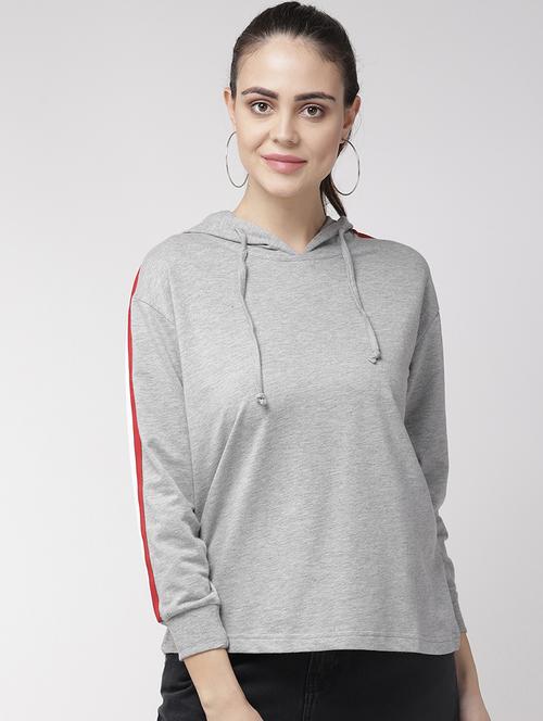 long sleeved side tapping hooded sweatshirt - 16765277 - Standard Image - 1