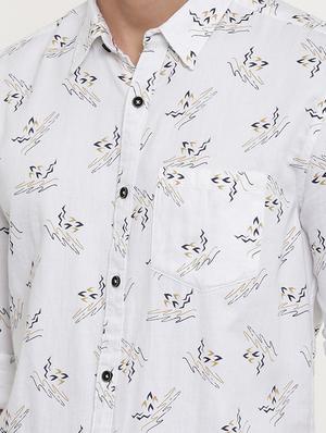 white printed casual shirt - 16765445 - Standard Image - 5