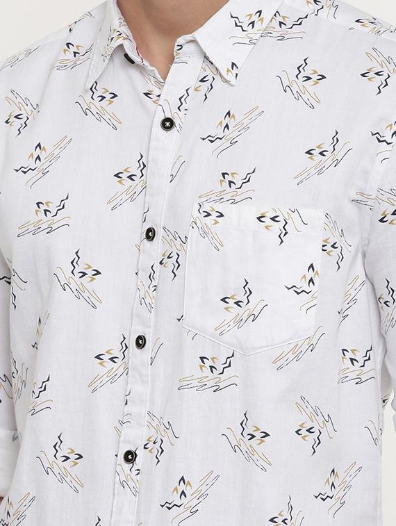 white printed casual shirt - 16765445 - Zoom Image - 5
