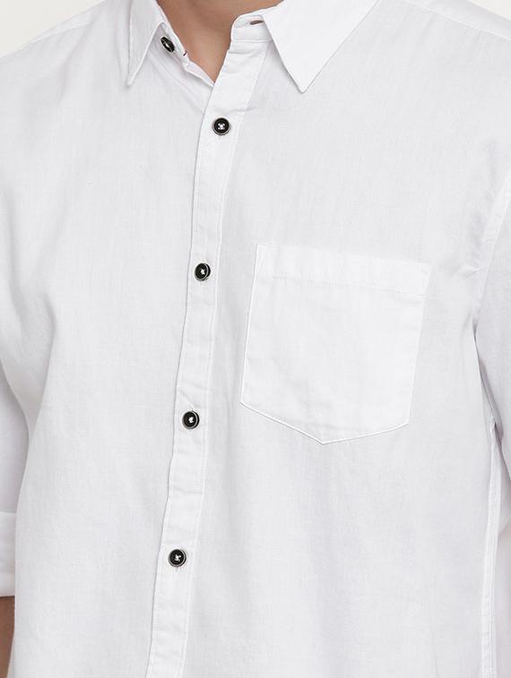 white solid casual shirt - 16765531 - Zoom Image - 5