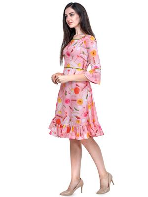 pleated hem floral a-line dress - 16765779 - Standard Image - 2