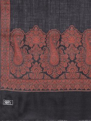 solid wool jamavar shawl - 16766212 - Standard Image - 2
