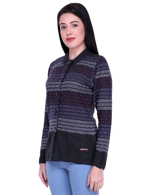 mandarin neck printed cardigan - 16767845 - Standard Image - 2