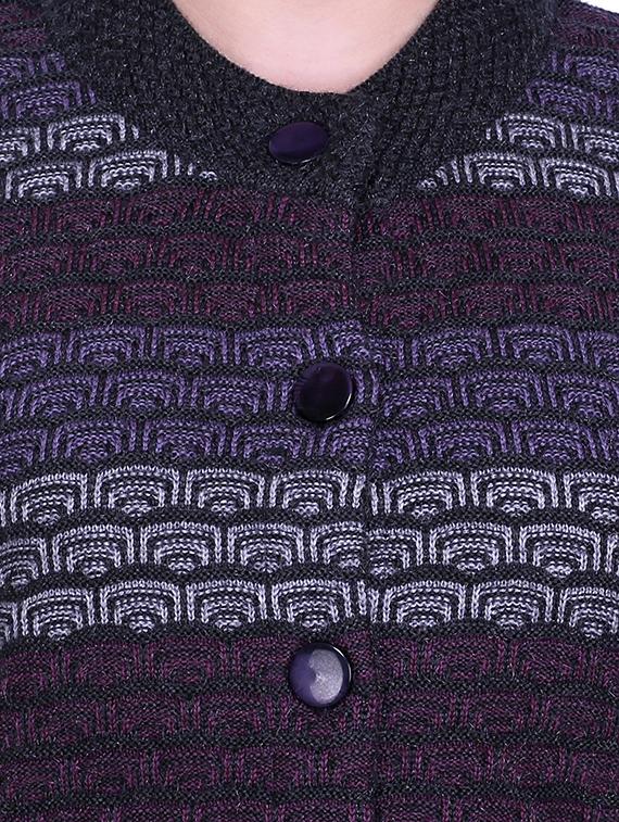 mandarin neck printed cardigan - 16767845 - Zoom Image - 5