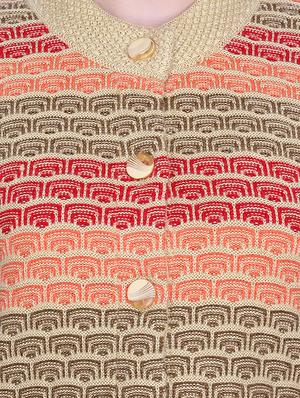 mandarin neck printed cardigan - 16767847 - Standard Image - 5