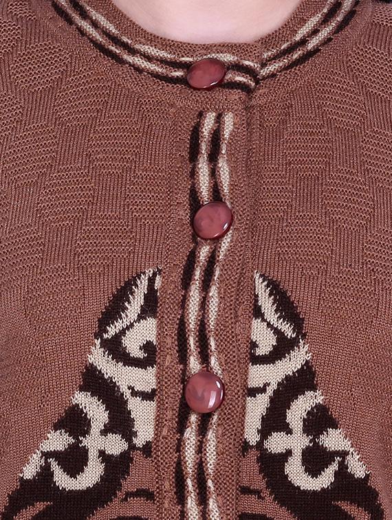 mandarin neck printed cardigan - 16767849 - Zoom Image - 5