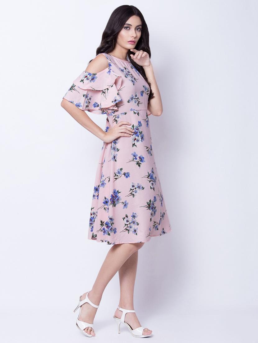 cold shoulder floral a-line dress - 16768174 - Zoom Image - 2