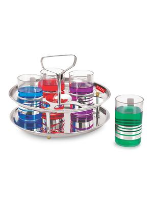 stainless steel glass stand holder for 6 glasses - 16768643 - Standard Image - 2