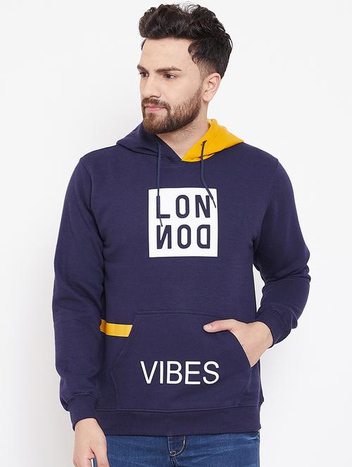 navy blue chest print sweatshirt - 16769311 - Standard Image - 1