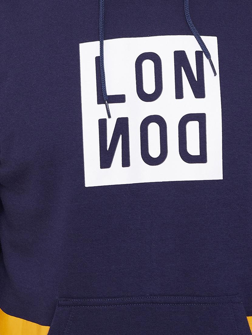 navy blue chest print sweatshirt - 16769311 - Zoom Image - 5