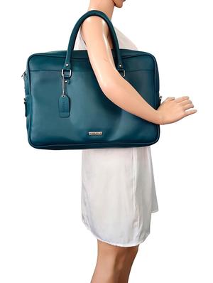 blue leatherette laptop bag - 16769522 - Standard Image - 5