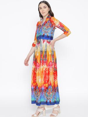 floral print flared kurta - 16769661 - Standard Image - 2