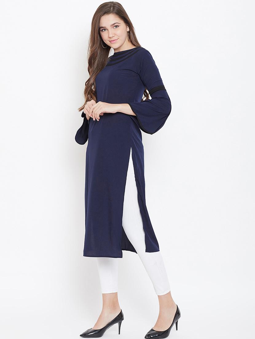 solid straight kurta - 16769663 - Zoom Image - 2