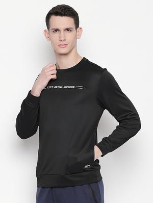 black chest print sweatshirt - 16770275 - Standard Image - 2