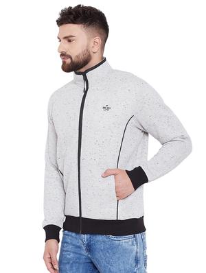 grey solid casual jacket - 16770794 - Standard Image - 2