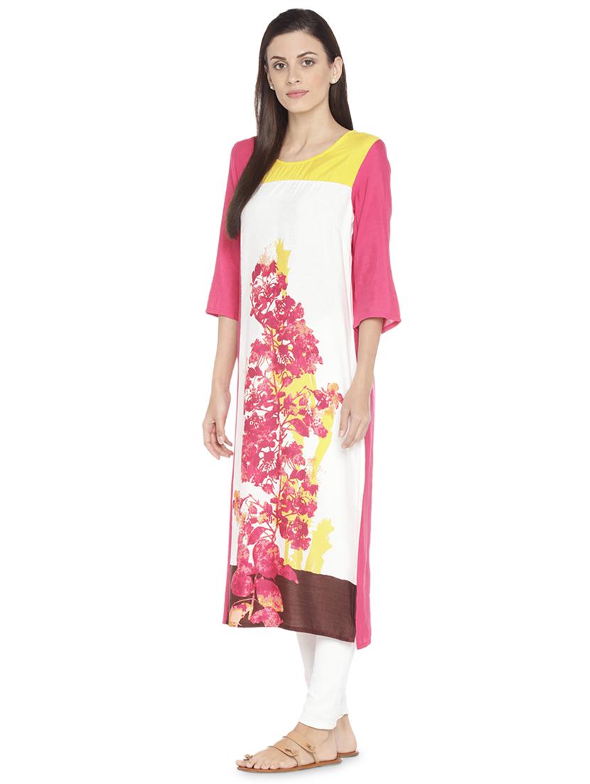 floral straight kurta - 16770923 - Zoom Image - 2