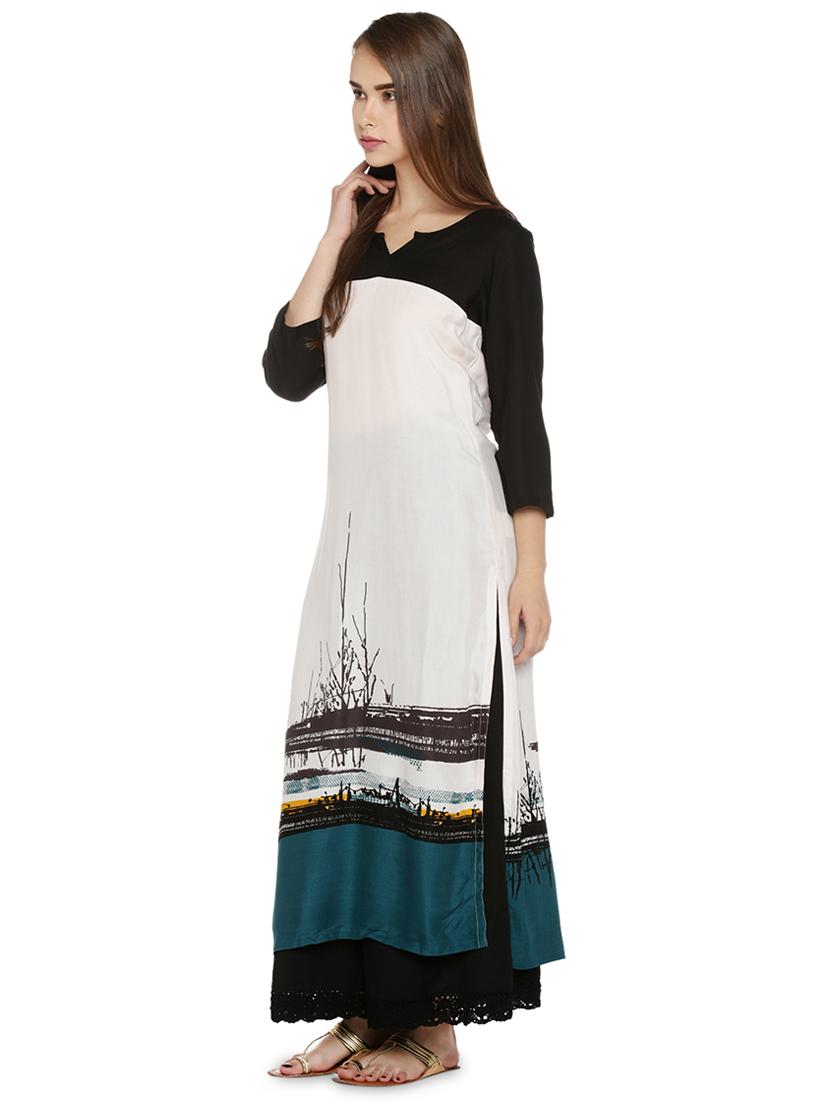 printed straight kurta - 16770940 - Zoom Image - 2