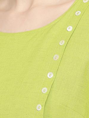 olive solid layered kurta - 16771060 - Standard Image - 5