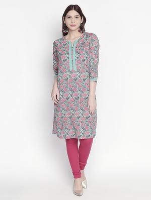 floral straight kurta - 16771064 - Standard Image - 2