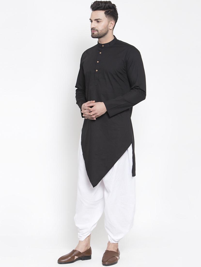 black solid asymmetric kurta - 16771782 - Zoom Image - 2