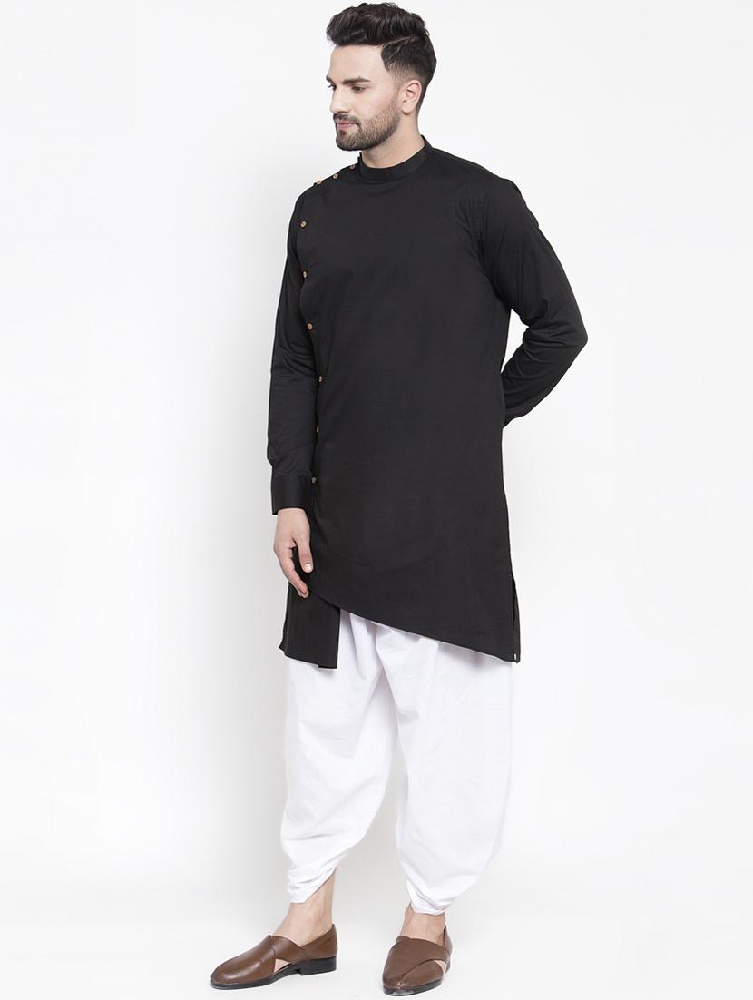 black solid asymmetric kurta - 16771792 - Zoom Image - 2