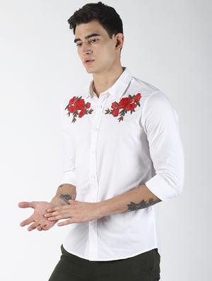 white solid casual shirt - 16771801 - Standard Image - 2