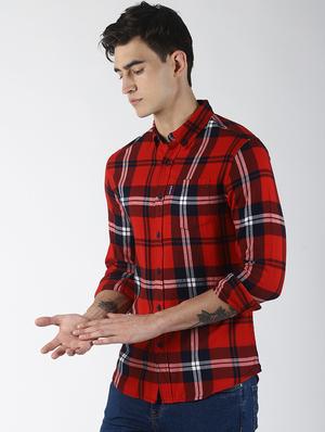 red checkered casual shirt - 16771813 - Standard Image - 2