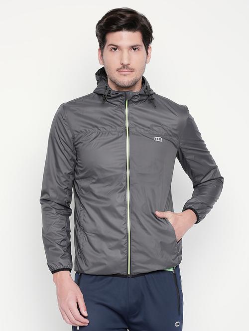 grey solid casual jacket - 16772341 - Standard Image - 1