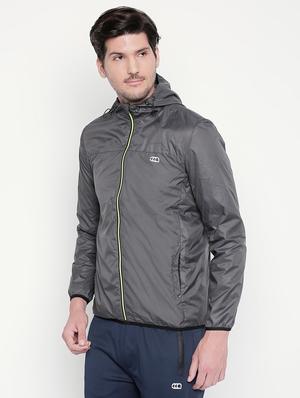 grey solid casual jacket - 16772341 - Standard Image - 2