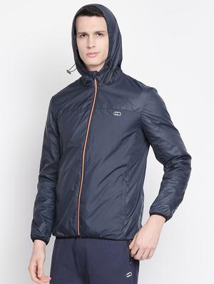 navy blue solid casual jacket - 16772352 - Standard Image - 2