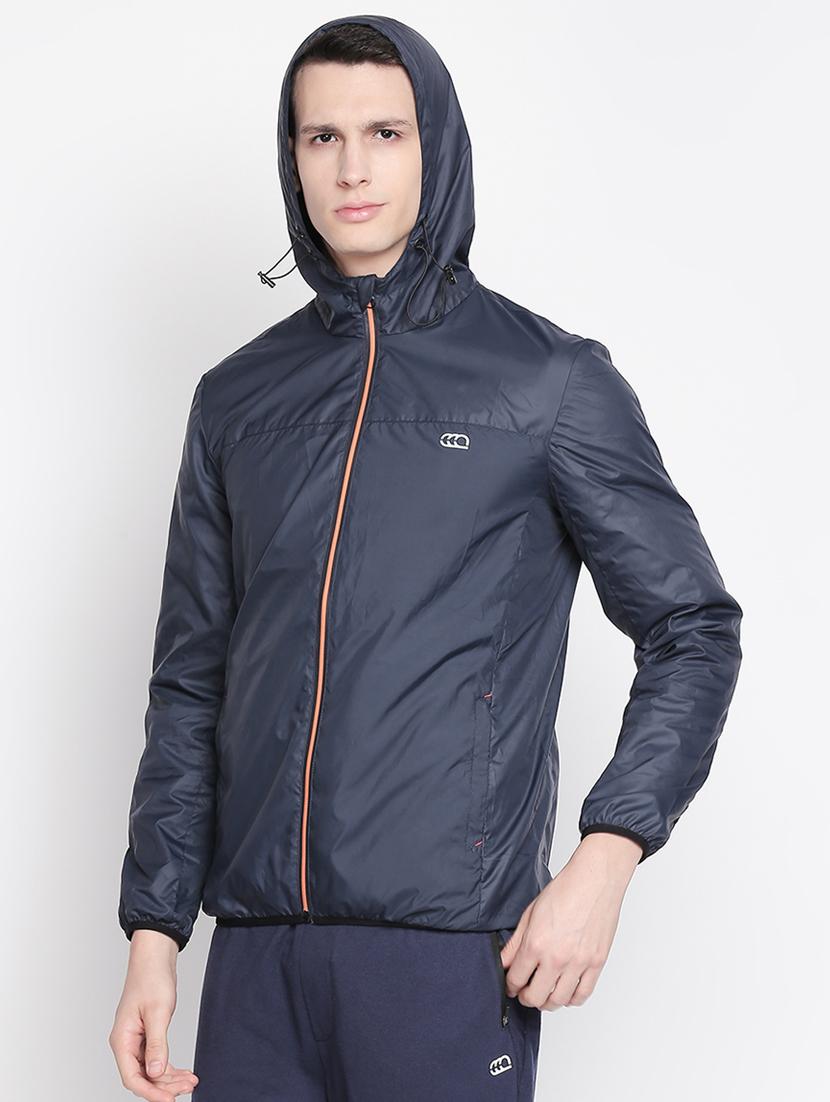 navy blue solid casual jacket - 16772352 - Zoom Image - 2