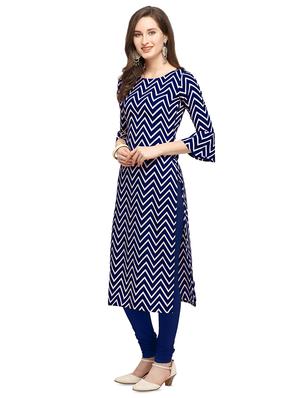 chevron print straight kurta - 16772944 - Standard Image - 2