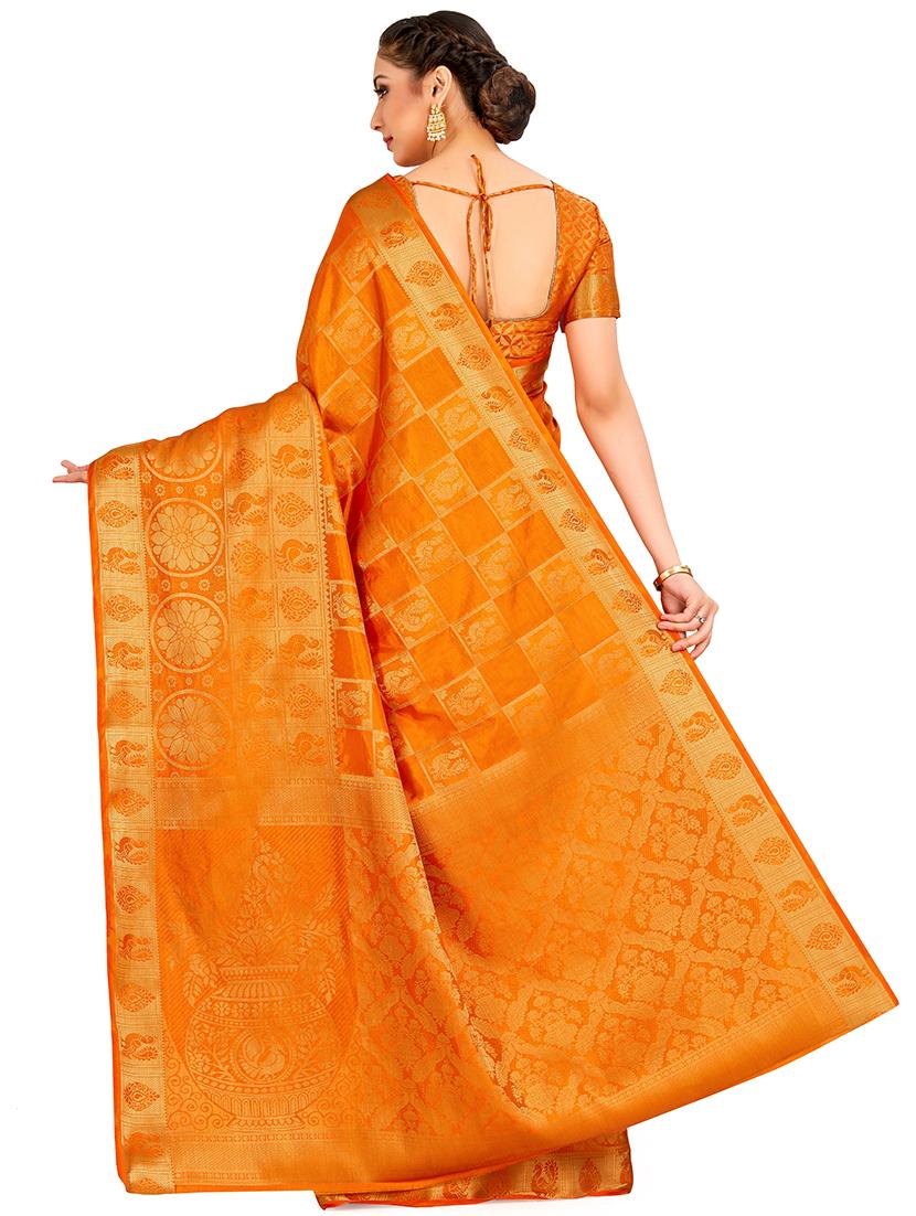 self design kanjivaram saree with blouse - 16772955 - Zoom Image - 2