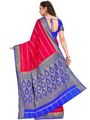 striped mysore silk saree with blouse - 16772986 - Standard Image - 2