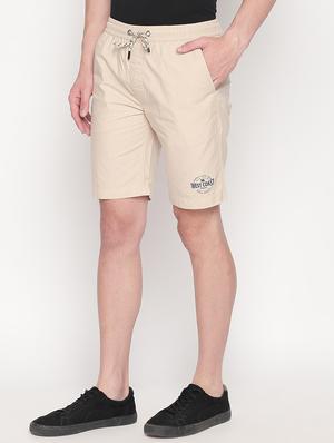 beige solid shorts - 16772997 - Standard Image - 2